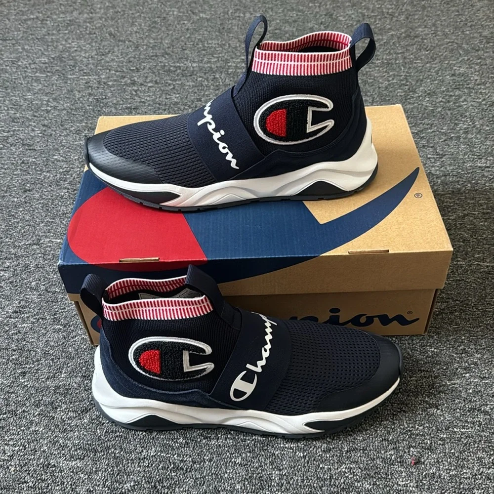 NEW Mens Champion Rally Pro High Top Shoe Size 10.5 Navy Blue. - Picture 2 of 6